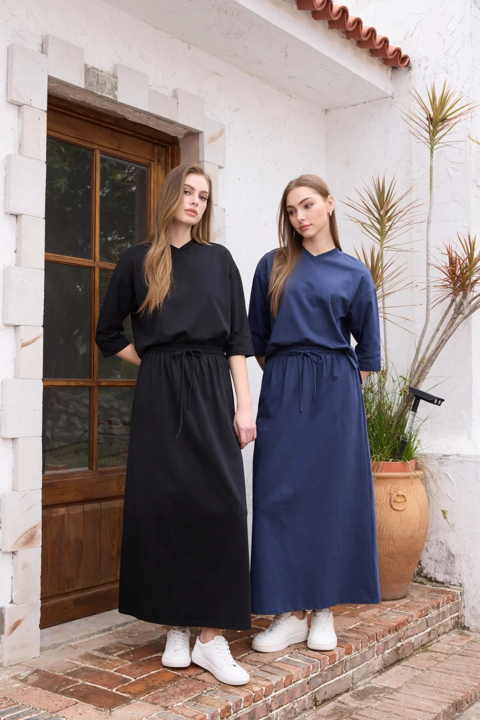 Asera Oversize T-Shirt Dress Set | Cotton Blend, Casual Women's Outfit 4