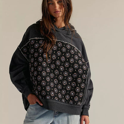 Aster Quilted Hoodie | Lightweight, Boho-Vintage Patchwork Design 2