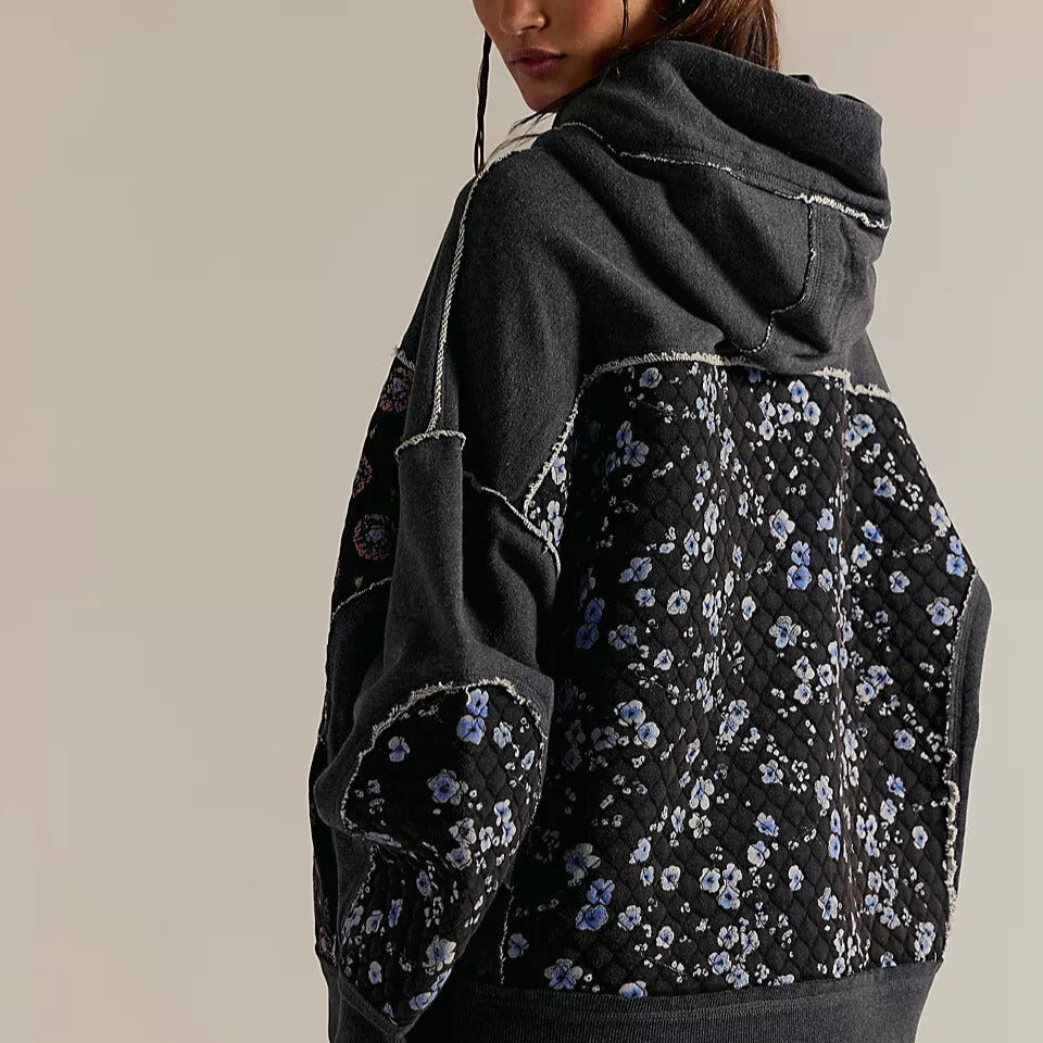 Aster Quilted Hoodie | Lightweight, Boho-Vintage Patchwork Design 5