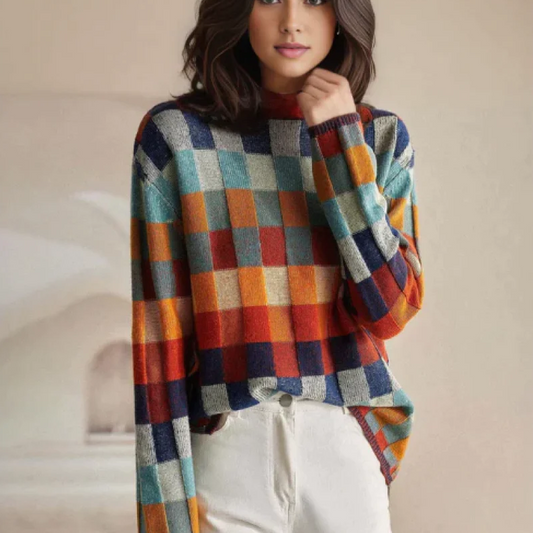 Ava Turtleneck Sweater | Colorful Wool Blend for Women 0