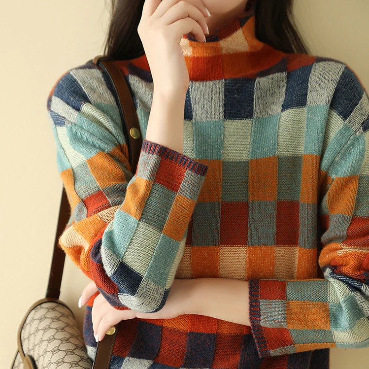 Ava Turtleneck Sweater | Colorful Wool Blend for Women 1