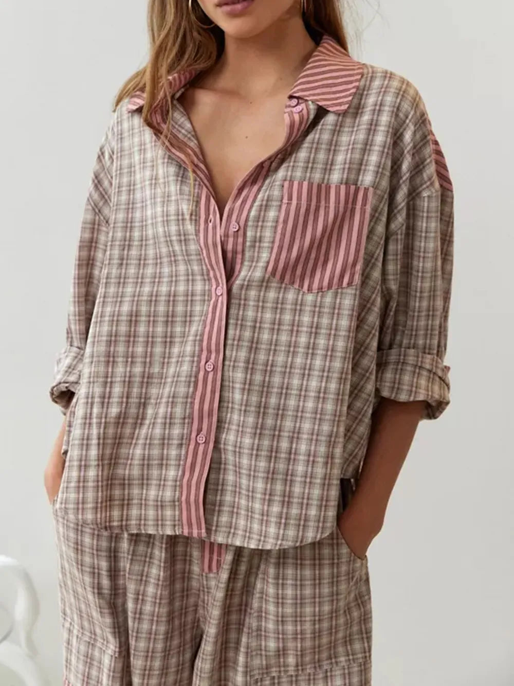 Cora Pajama Set | Soft Stretchy Cotton Blend, Relaxed Fit for Women 4
