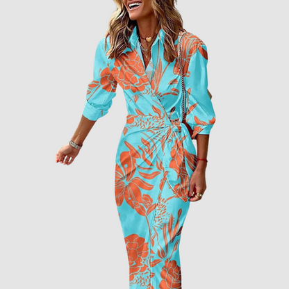Cora Striped Midi Dress | Elegant, Breathable Fabric for Women 2