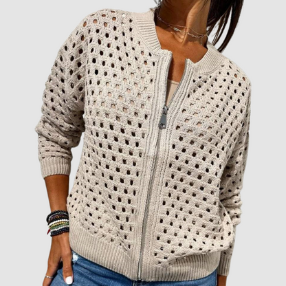 Dara Long Cardigan | Breathable Cutout Design, Lightweight 0