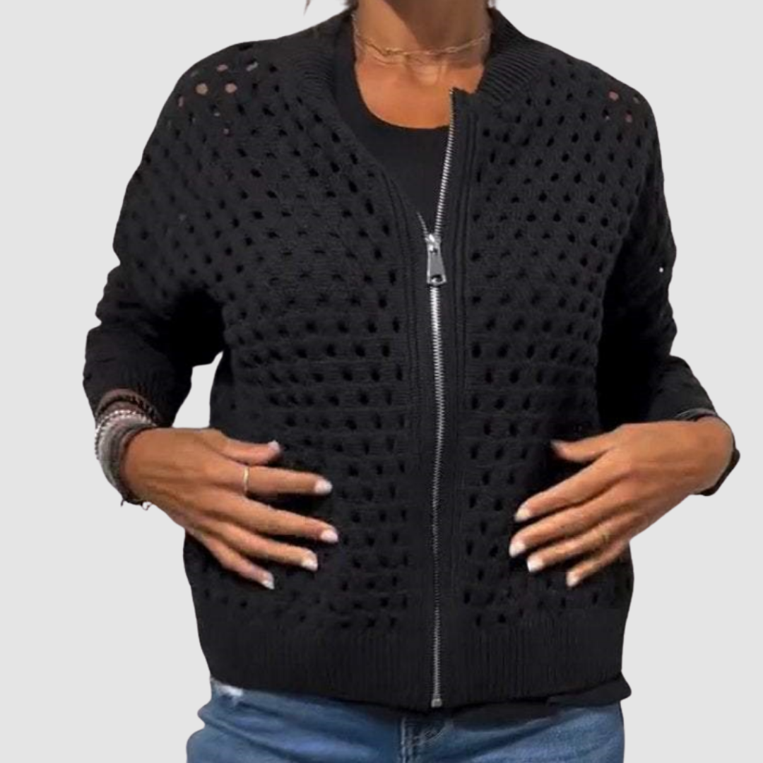 Dara Long Cardigan | Breathable Cutout Design, Lightweight 1