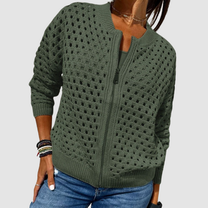 Dara Long Cardigan | Breathable Cutout Design, Lightweight 2