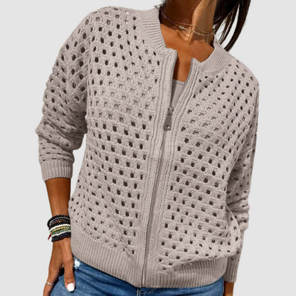 Dara Long Cardigan | Breathable Cutout Design, Lightweight 3