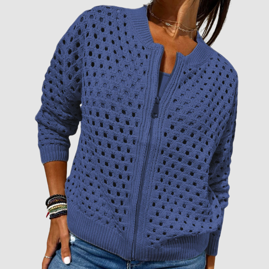 Dara Long Cardigan | Breathable Cutout Design, Lightweight 4