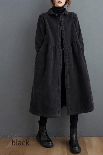 Fiora Women's Coat | Thick Corduroy, Cinched Fit for Winter 1