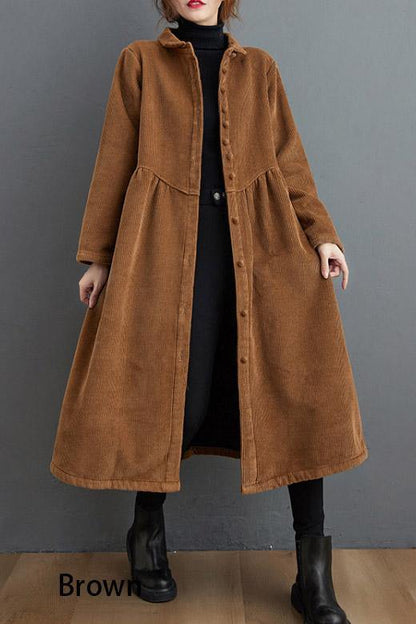 Fiora Women's Coat | Thick Corduroy, Cinched Fit for Winter 3