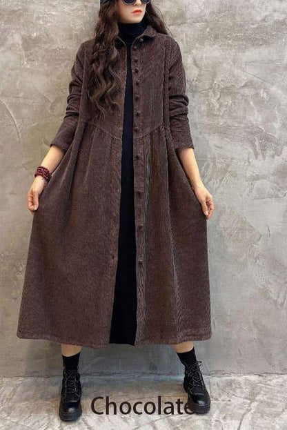 Fiora Women's Coat | Thick Corduroy, Cinched Fit for Winter 4