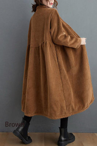 Fiora Women's Coat | Thick Corduroy, Cinched Fit for Winter 8