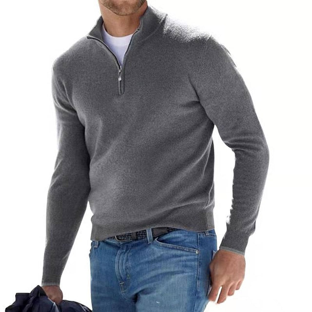 Jaxon Men's Sweater | Cotton-Polyester Blend, Half Zip Design 3