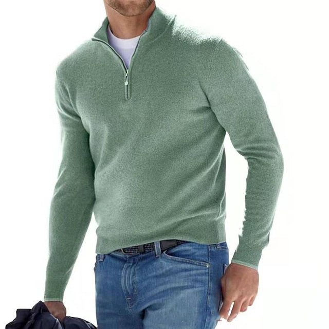 Jaxon Men's Sweater | Cotton-Polyester Blend, Half Zip Design 4