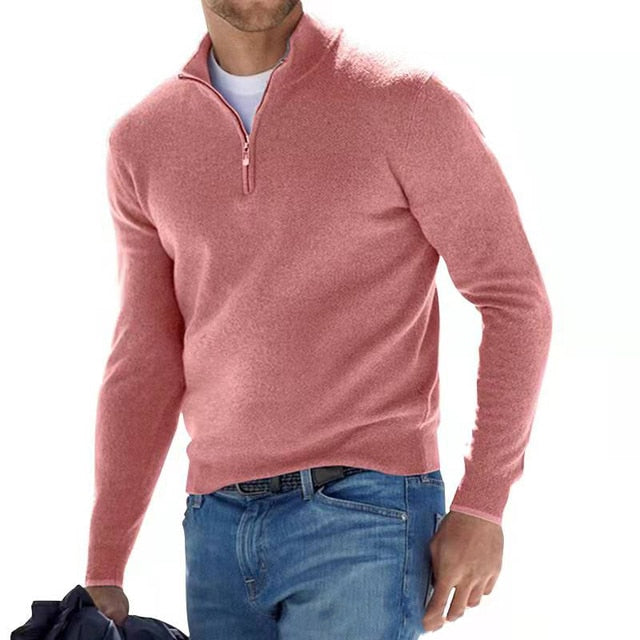 Jaxon Men's Sweater | Cotton-Polyester Blend, Half Zip Design 5