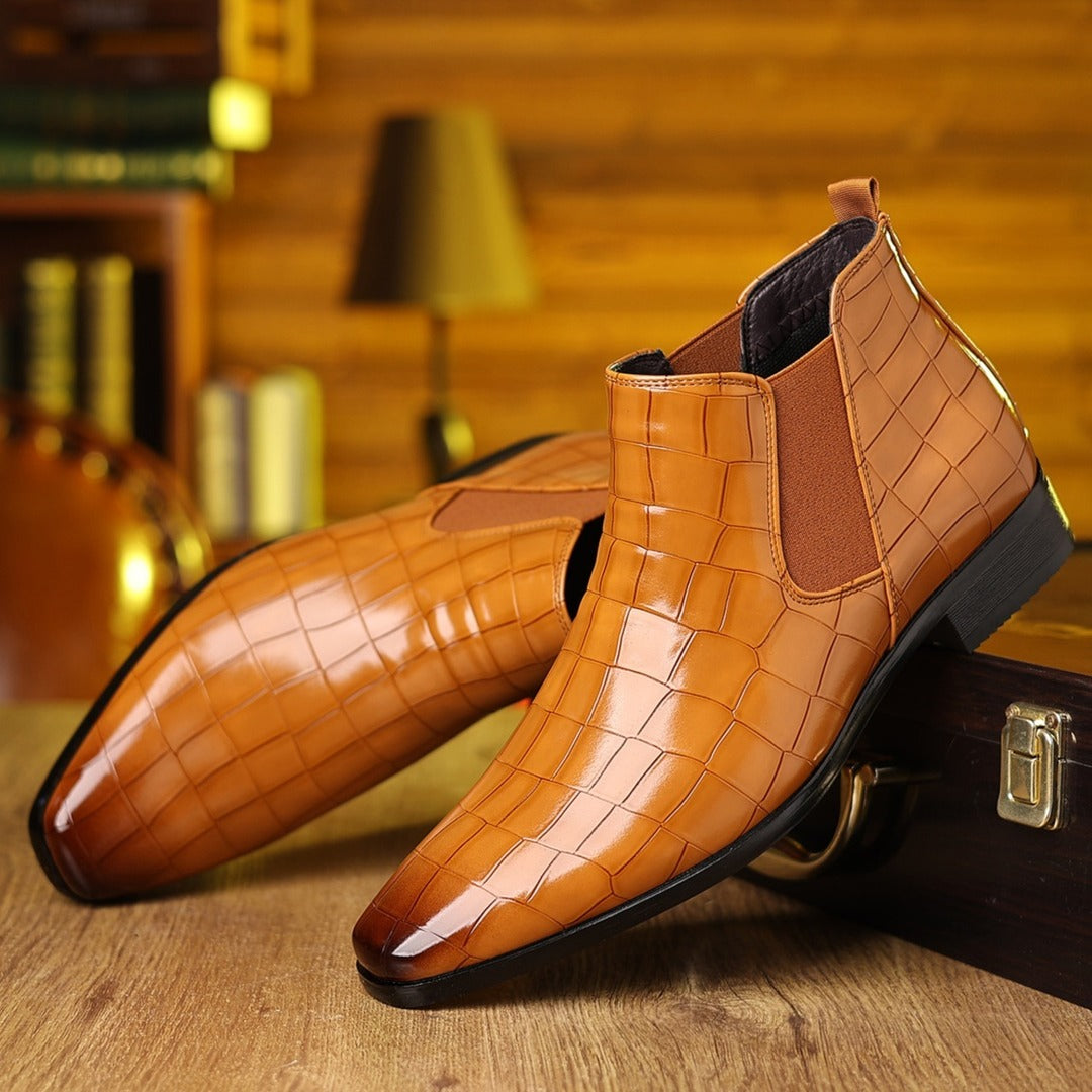 Landon Chelsea Boots | Croc-Textured, Slip-Resistant Sole 1