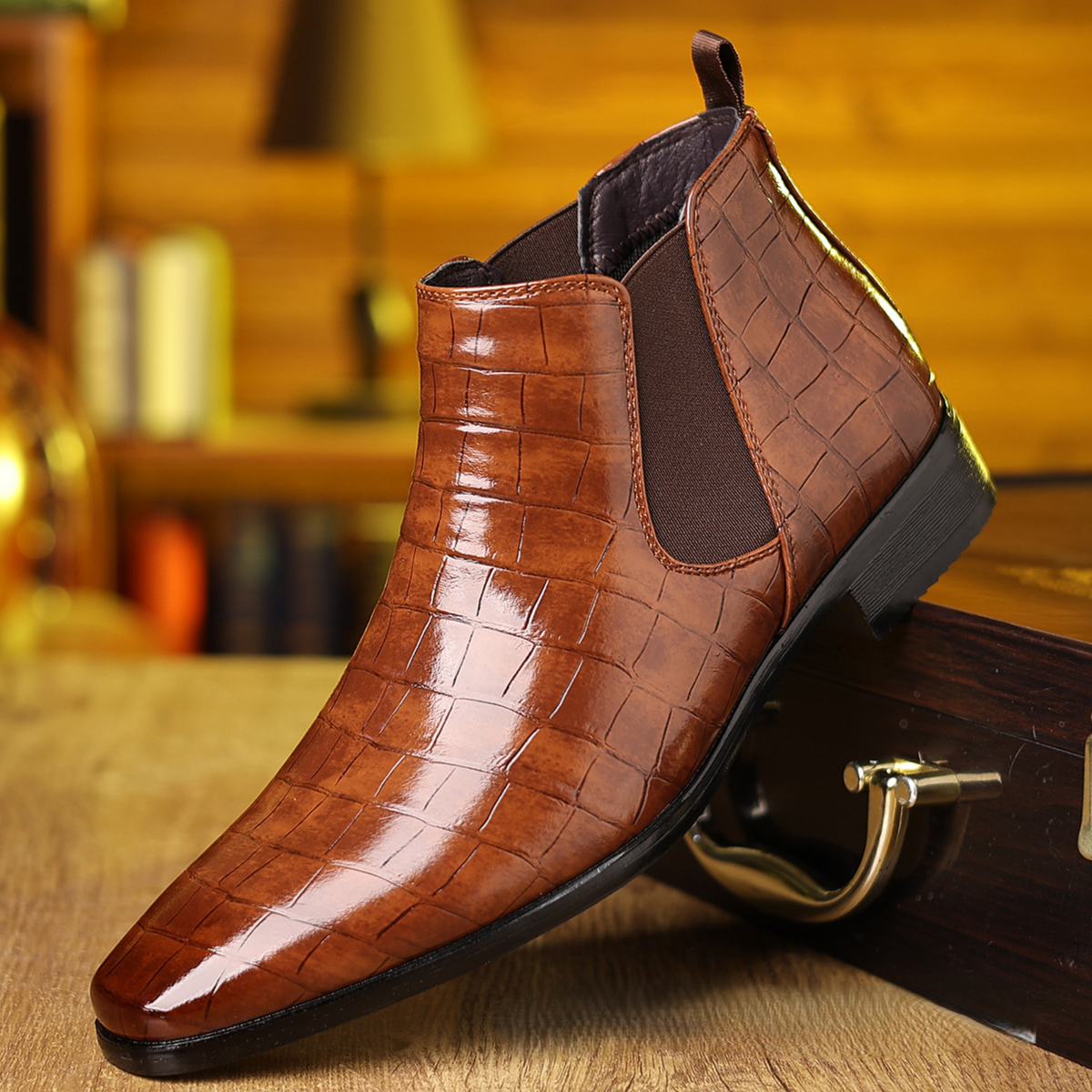 Landon Chelsea Boots | Croc-Textured, Slip-Resistant Sole 3