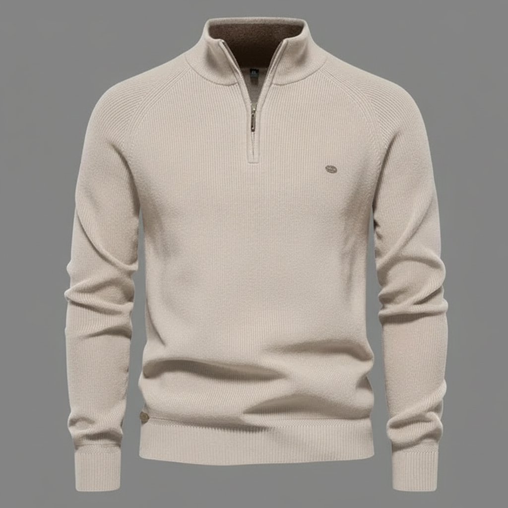 Men's Half Zip Sweater | Slim Fit Knitted Jumper