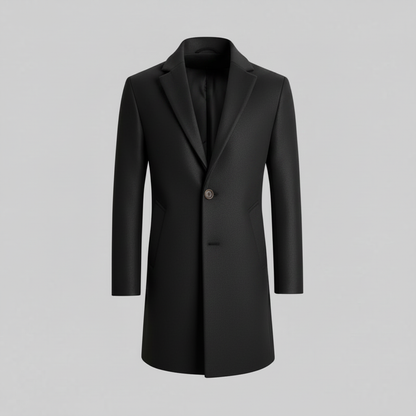 Men's Long Coat | Stylish Notched Lapel Overcoat