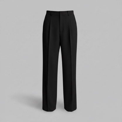 Men's Pleated Straight Fit Trousers | Modern Formal Pants