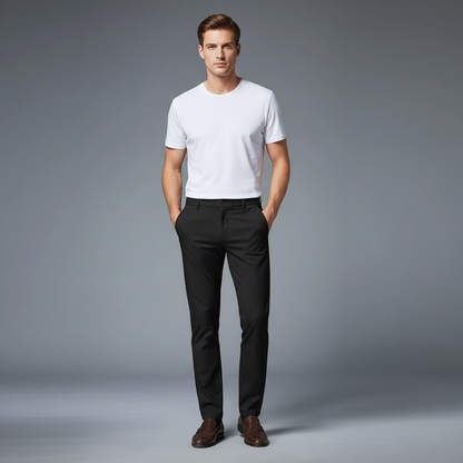 Saul | Men's Slim Fit Trousers in Stretch Fabric