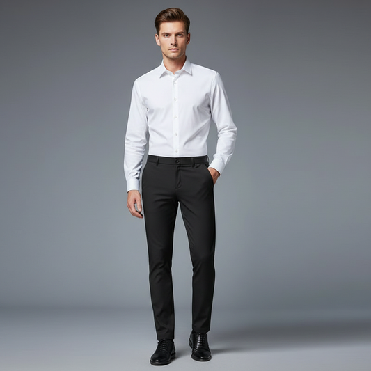 Saul | Men's Slim Fit Trousers in Stretch Fabric