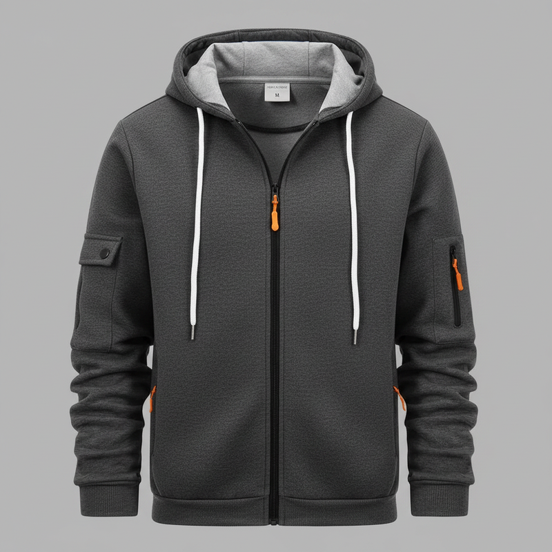 Men's Utility Hoodie | Zip-Up Sweatshirt with Pockets