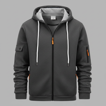Men's Utility Hoodie | Zip-Up Sweatshirt with Pockets
