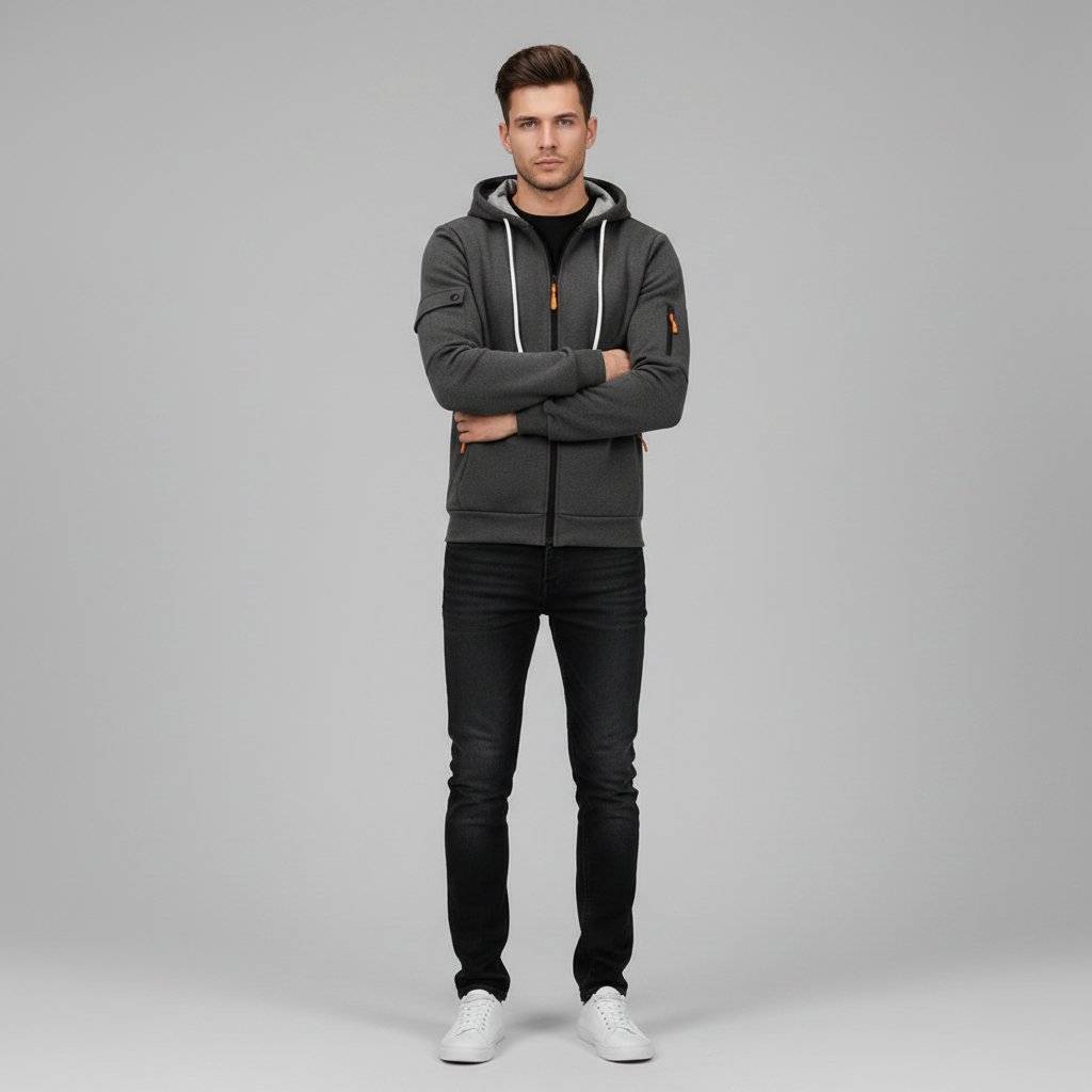 Men's Utility Hoodie | Zip-Up Sweatshirt with Pockets