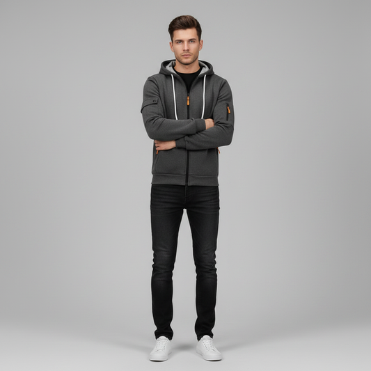 Men's Utility Hoodie | Zip-Up Sweatshirt with Pockets