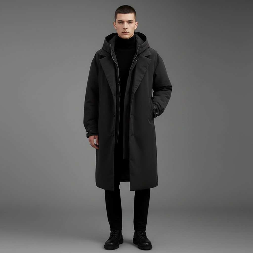 Men's Waterproof Puffer Trench Coat | Men's Winter Coat