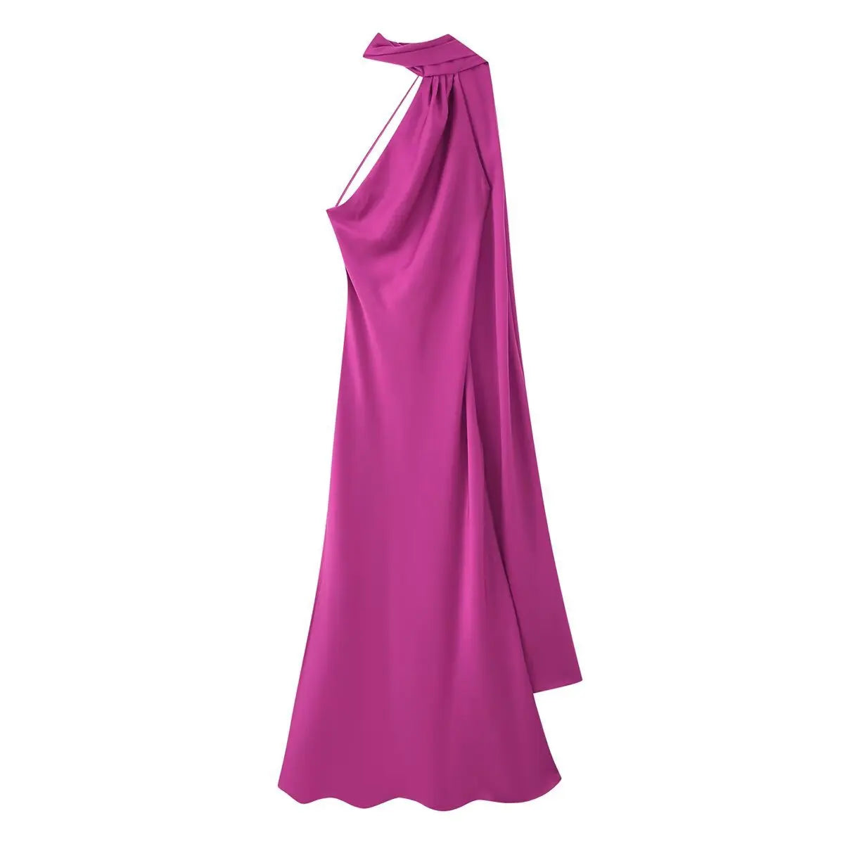 Sera Satin Ribbon Dress | Backless, Silk Blend, Ankle-Length Summer Wedding Guest Dress 0