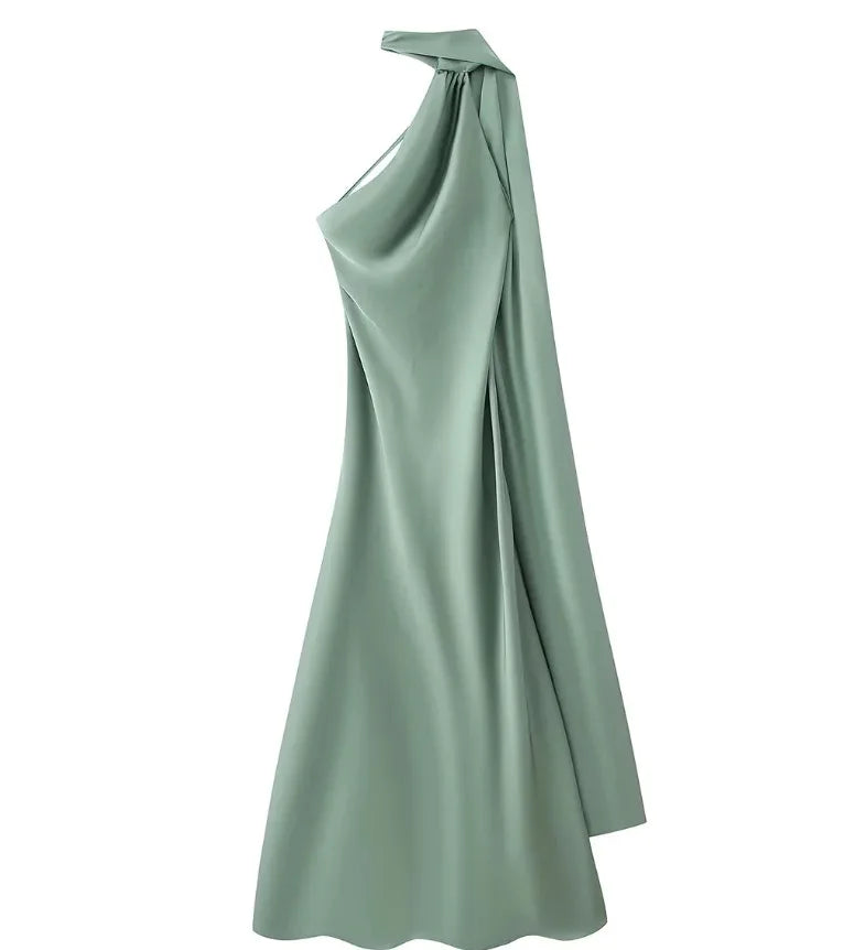 Sera Satin Ribbon Dress | Backless, Silk Blend, Ankle-Length Summer Wedding Guest Dress 11