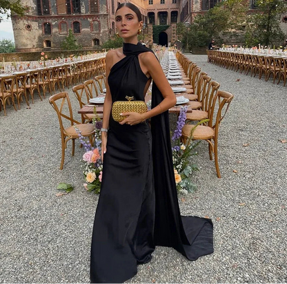 Sera Satin Ribbon Dress | Backless, Silk Blend, Ankle-Length Summer Wedding Guest Dress 12