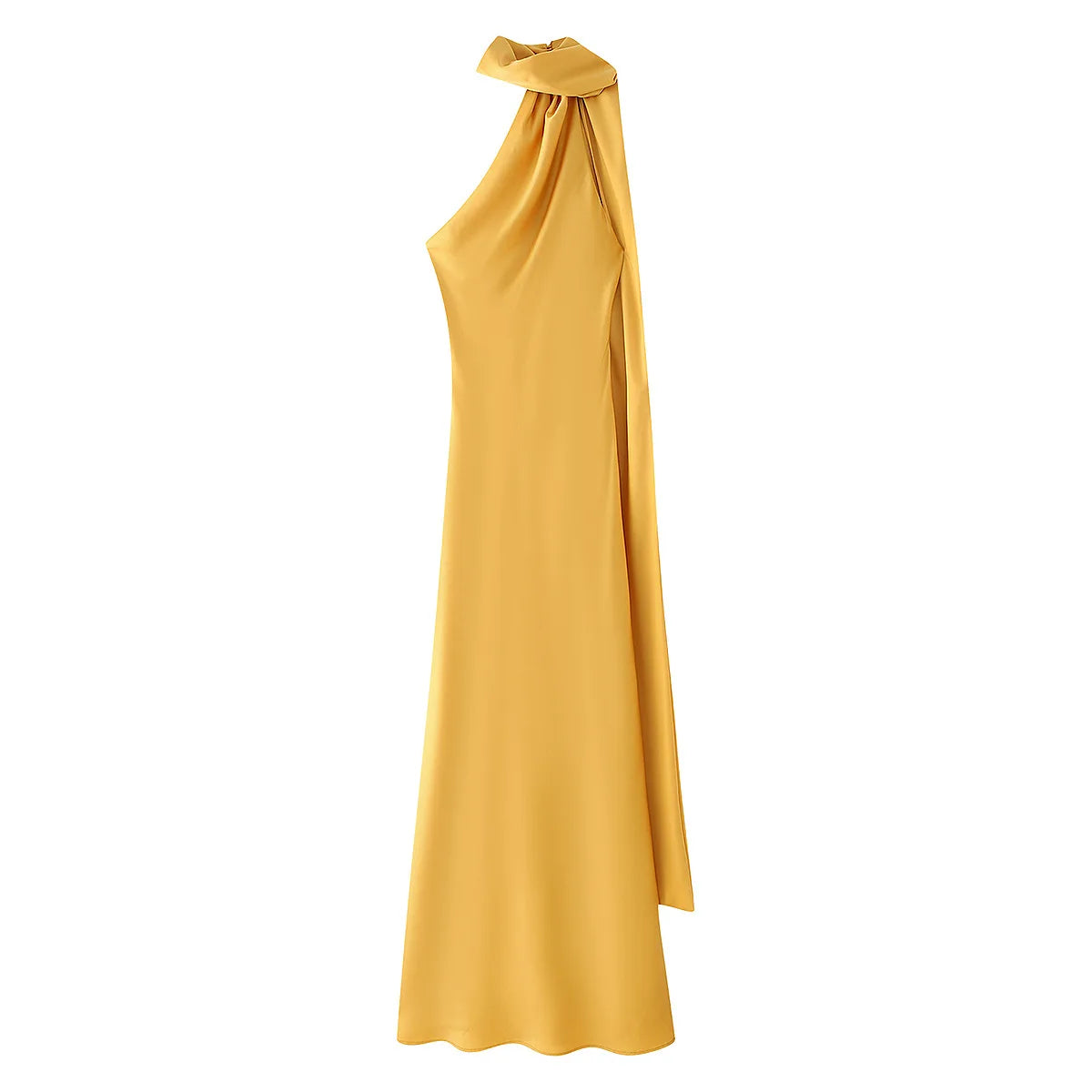 Sera Satin Ribbon Dress | Backless, Silk Blend, Ankle-Length Summer Wedding Guest Dress 15