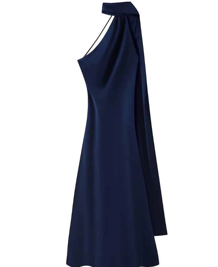 Sera Satin Ribbon Dress | Backless, Silk Blend, Ankle-Length Summer Wedding Guest Dress 17