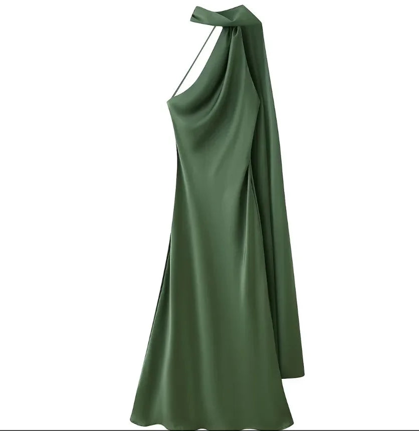 Sera Satin Ribbon Dress | Backless, Silk Blend, Ankle-Length Summer Wedding Guest Dress 7