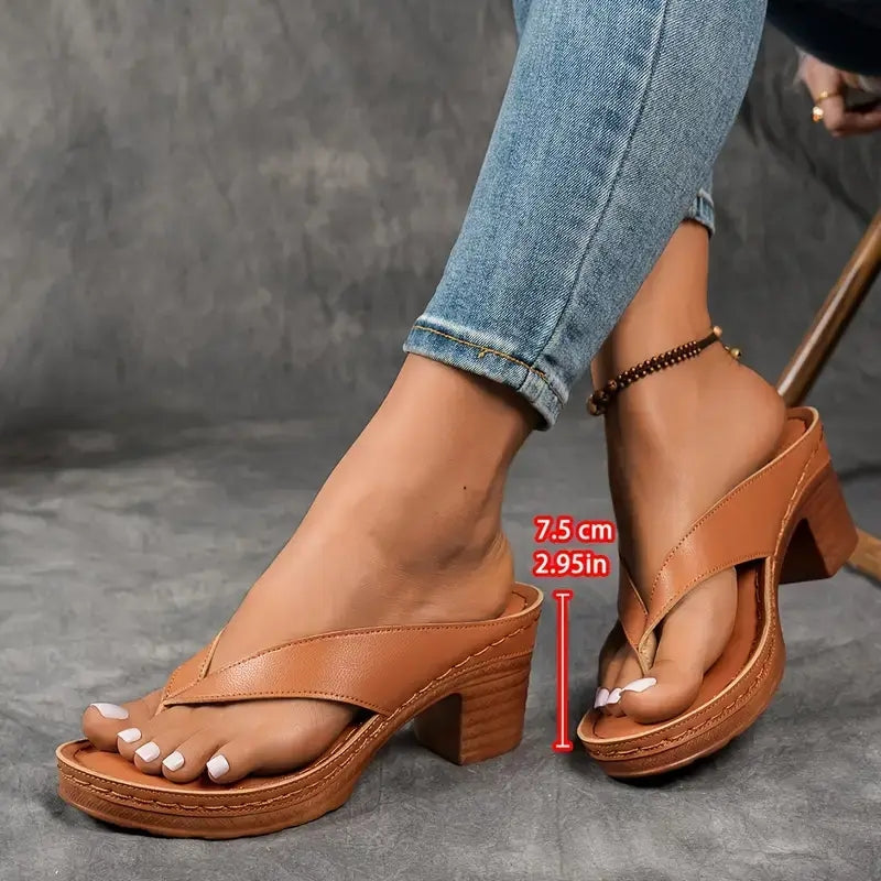 Seren Women’s Orthopedic Sandals | Vegan Leather, Supportive Block Heel 1