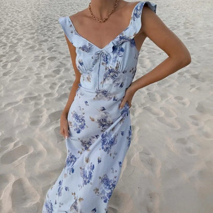 Sierra Summer Dress | Floral Print, Sleeveless, Backless, Slim Fit 6