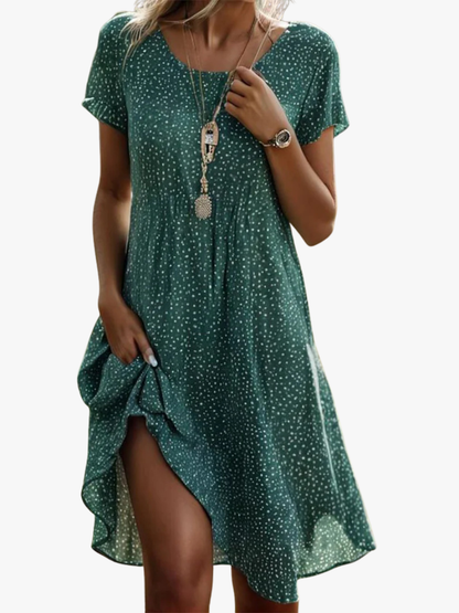 Soleil Midi Dress featuring a lightweight fabric, elegant summer design, and a beautifully flowing silhouette perfect for warm weather occasions. 1