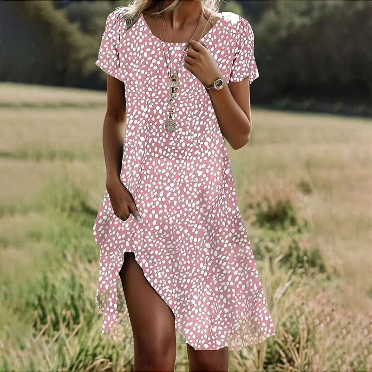 Soleil Midi Dress featuring a lightweight fabric, elegant summer design, and a beautifully flowing silhouette perfect for warm weather occasions. 8