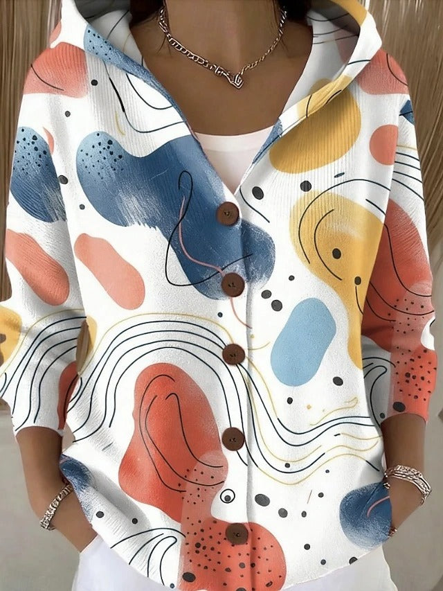 Lightweight women's hooded vest featuring a stylish patchwork design, perfect for layering in transitional weather. 3