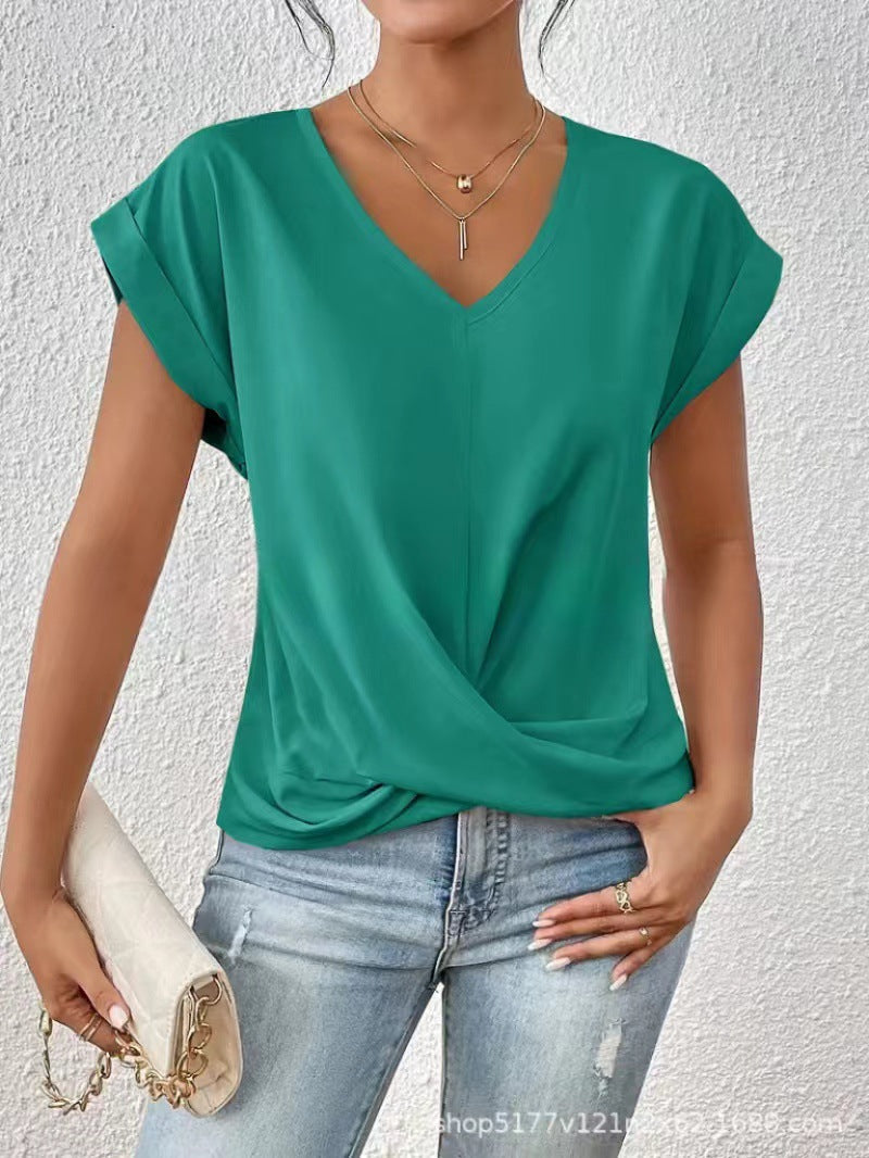 Vela Women's T Shirt featuring a lightweight stretch fabric and stylish V-neck design, perfect for casual wear and comfortable fit. 12