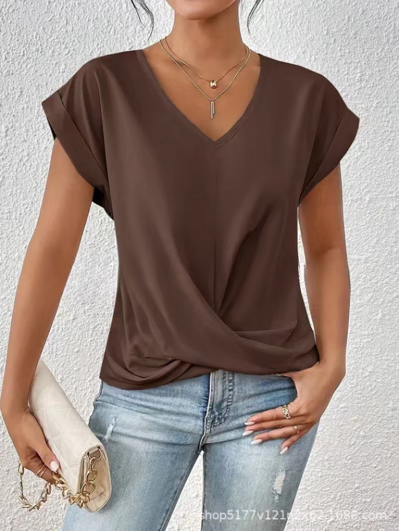 Vela Women's T Shirt featuring a lightweight stretch fabric and stylish V-neck design, perfect for casual wear and comfortable fit. 15