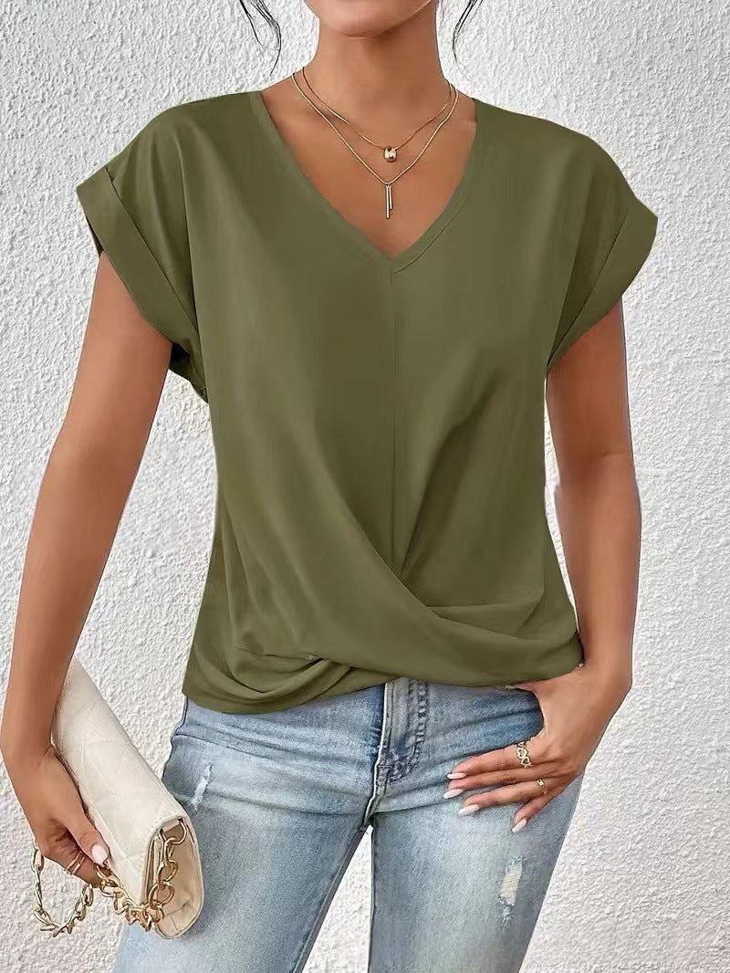 Vela Women's T Shirt featuring a lightweight stretch fabric and stylish V-neck design, perfect for casual wear and comfortable fit. 17