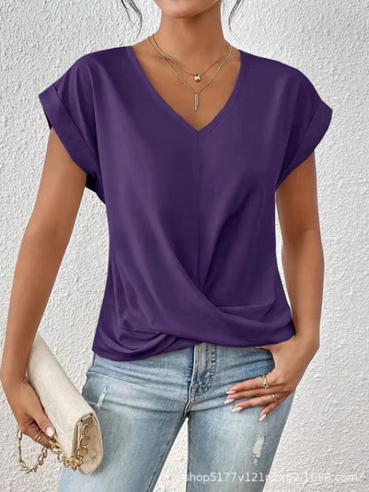 Vela Women's T Shirt featuring a lightweight stretch fabric and stylish V-neck design, perfect for casual wear and comfortable fit. 9